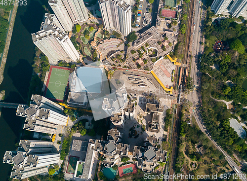 Image of Top view of building in Hong Kong city