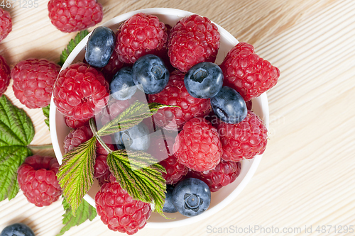 Image of raspberries and blueberries