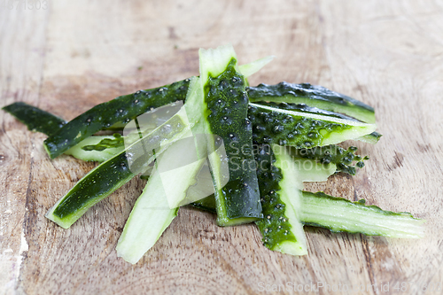 Image of green peel of a cucumber