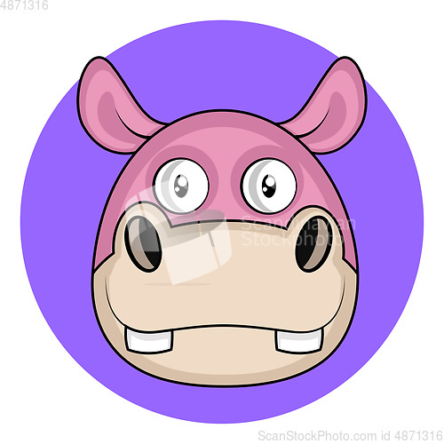 Image of Cute cartoon pink hippo vector illustartion on white background