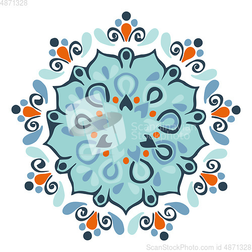 Image of Spiritual lotus mandala design vector or color illustration