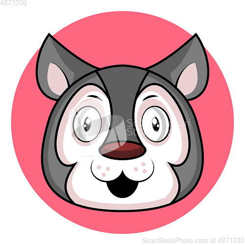 Image of Cartoon grey wolf vector illustration on white background