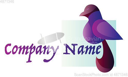 Image of Puple bird and blank space for company name logo vector illustra