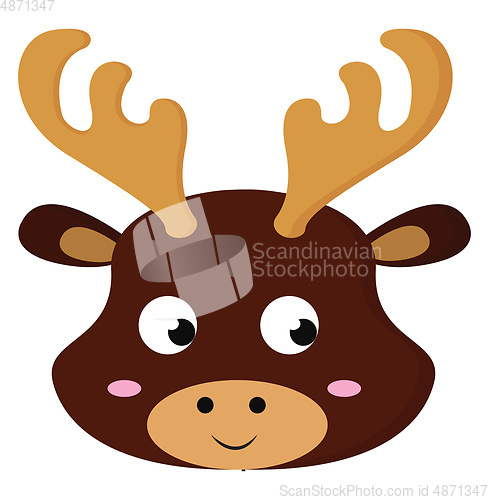 Image of Clipart of the face of a cute baby deer vector or color illustra