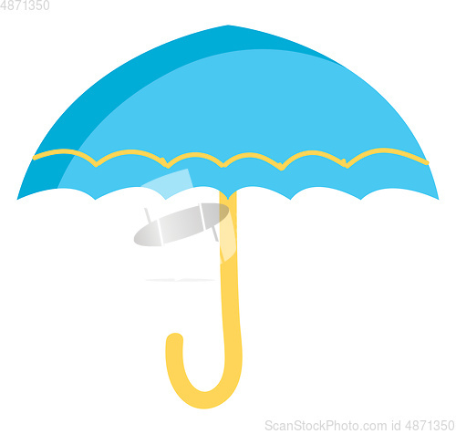 Image of Blue and yellow umbrella illustration color vector on white back