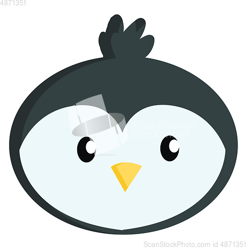 Image of Little cute penguin face illustration vector on white background