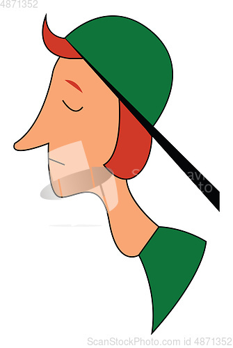 Image of Guy wearing green hat vector illustration 