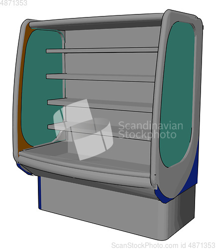 Image of Simple vector illustration of a super market fridge white backgr