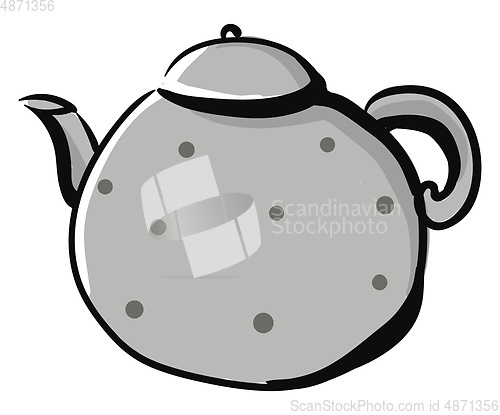 Image of Clipart of a grey-colored teapot vector or color illustration