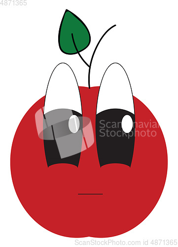 Image of Emoji of an upset apple vector or color illustration