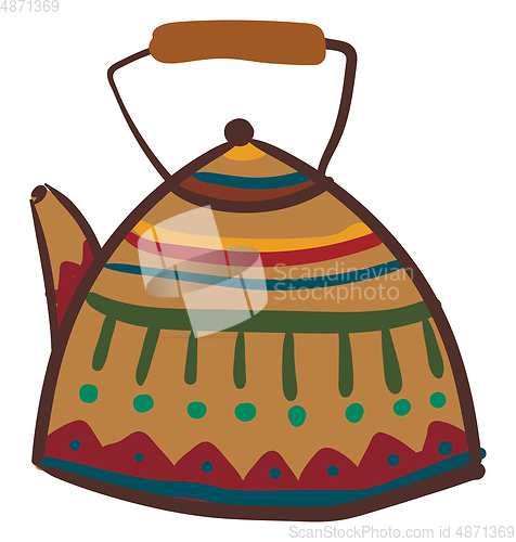 Image of Clipart of multi-colored teapot vector or color illustration