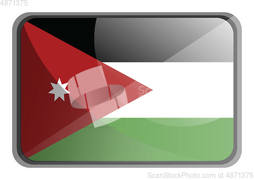 Image of Vector illustration of Jordan flag on white background.