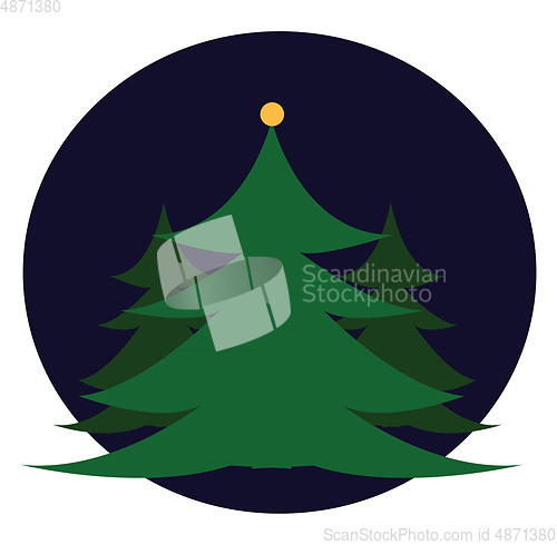Image of A tree during night vector or color illustration