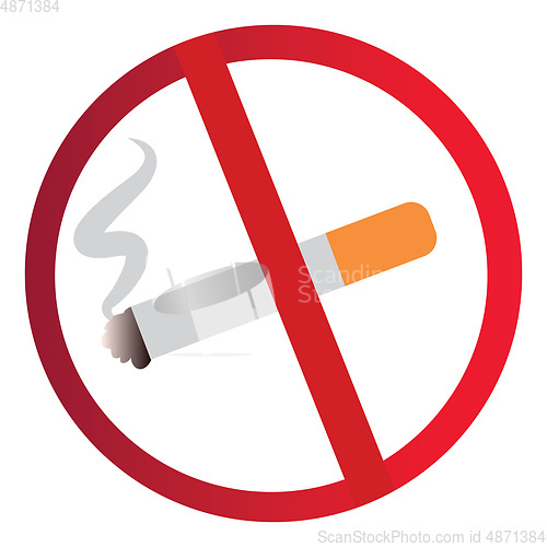 Image of Vector illustration of a no smoking sign on a white background