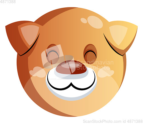 Image of Cute brown cartoon dog vector illustartion on white background