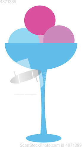 Image of A pink ice cream vector or color illustration