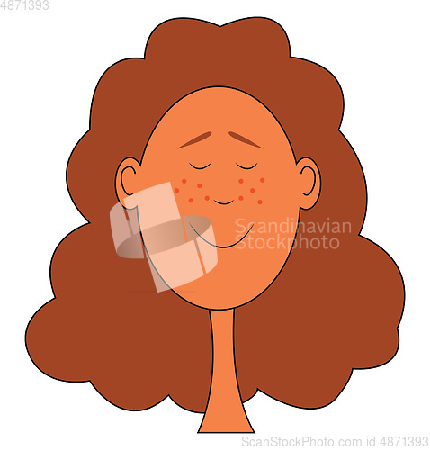 Image of Happy red hear girl illustration vector on white background