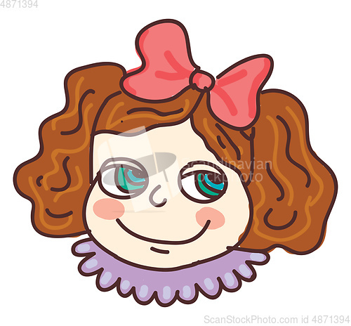 Image of A blonde girl smiling vector or color illustration