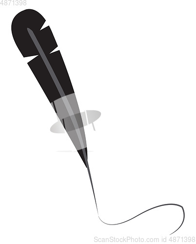 Image of Feather pen vector or color illustration