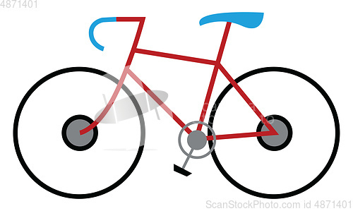 Image of Clipart of a colorful trendy bicycle with blue seat and handle v