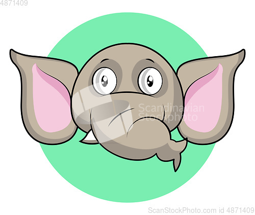 Image of Grey cartoon elephant vector illustration on white background