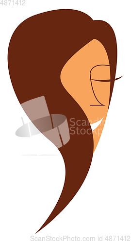 Image of A smiling beautiful lady vector or color illustration