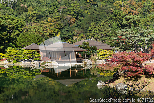 Image of Ritsurin Garden in Japan at autumn