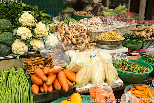 Image of Various vegetables on market