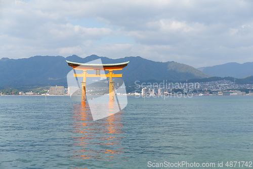 Image of Itsukushima shrine japan miyajima torii gate