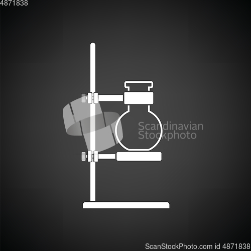 Image of Icon of chemistry flask griped in stand