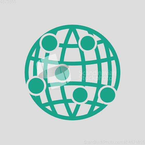Image of Globe connection point icon