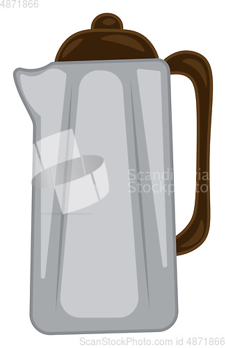 Image of Large transparent coffee pot vector or color illustration