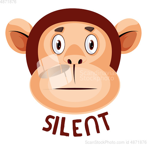 Image of Monkey is silent, illustration, vector on white background.