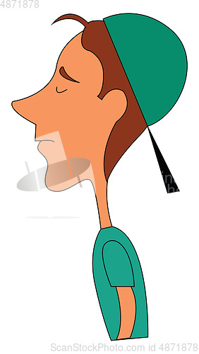 Image of A guy with cap vector or color illustration