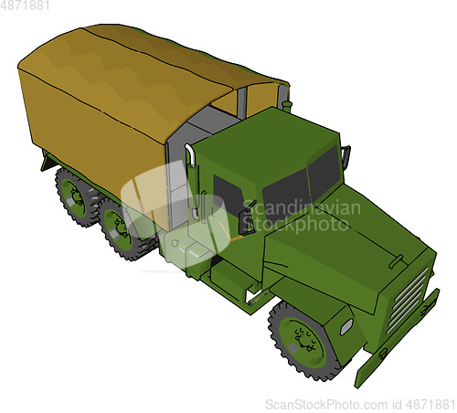 Image of A military truck Military vector or color illustration