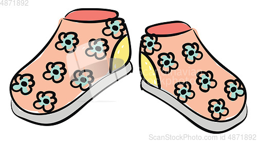 Image of A pair of baby\'s shoes vector or color illustration