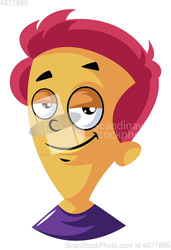 Image of Man with red hair looking confident illustration vector on white