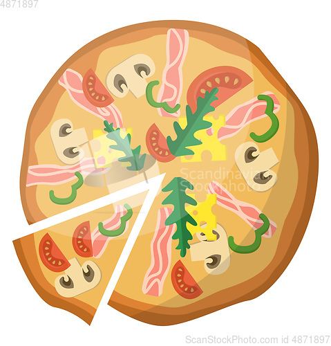 Image of Bacon and vegetables pizzaPrint