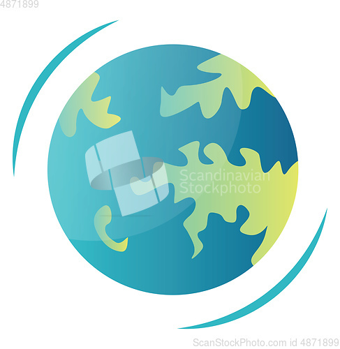 Image of Rotating planet Earth vector illustration on a white background