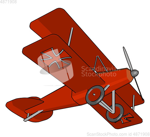 Image of Biplane style vintage airplane retro plane vector or color illus