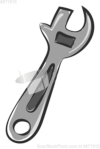 Image of Portrait of a silver spanner/Construction tool vector or color i