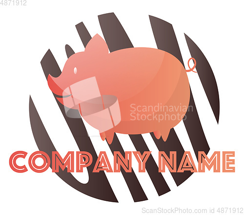 Image of Vector logo illustration on a white background of a simple pink 