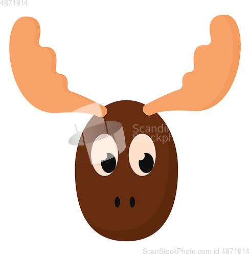 Image of Painting of the face of a brown moose vector or color illustrati