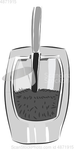 Image of Vector illustration of a grey toilet brush white background