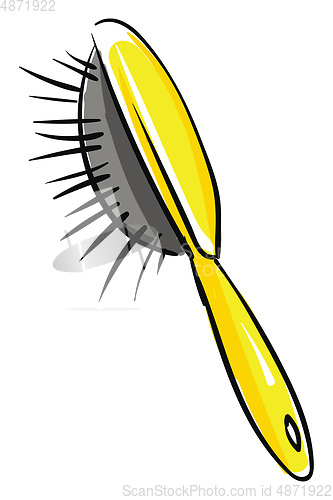 Image of A modern yellow hairbrush vector or color illustration
