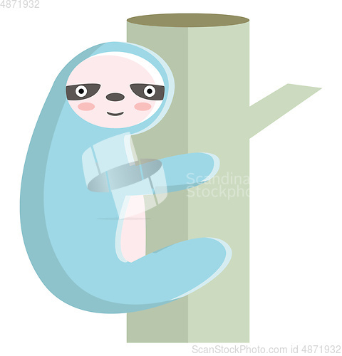 Image of A sloth climbing bamboo tree vector or color illustration