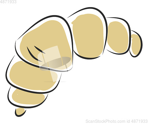 Image of Simple vector illustration of croissant on white background.