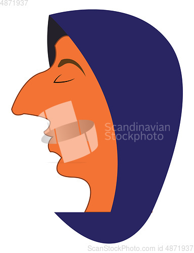 Image of Man with purple hoodie vector or color illustration