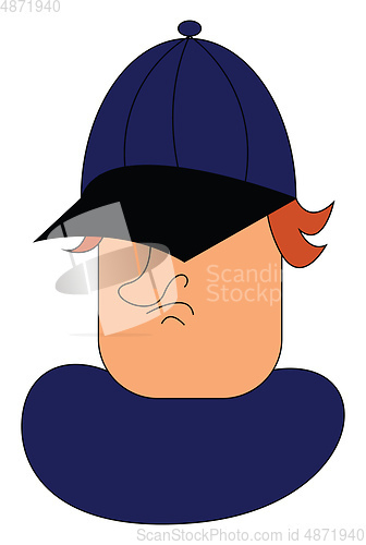 Image of A guy In blue cap vector or color illustration