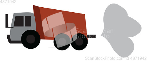 Image of An orange commercial vehicle or truck to transport goods vector 